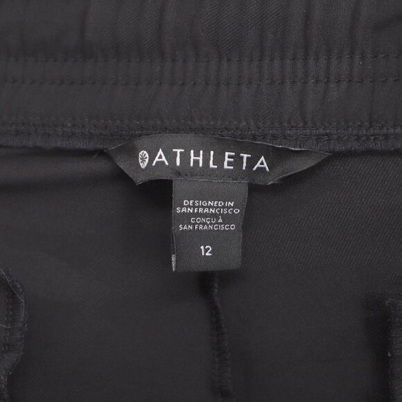 ATHLETA Brooklyn Black Camo Jogger Pant Stretch Elastic Waist Size 12 - Picture 9 of 11